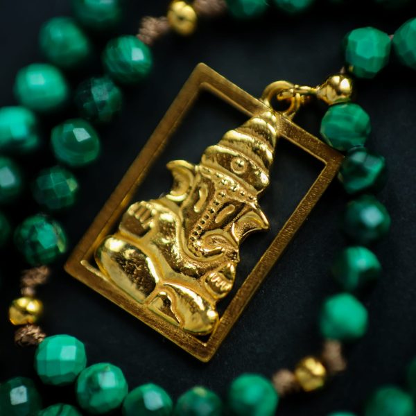 Naszyjnik Ganesha - Malachit