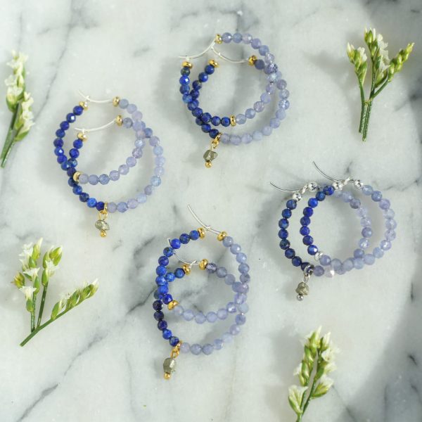 Kolczyki Koła - Tanzanit i Lapis Lazuli