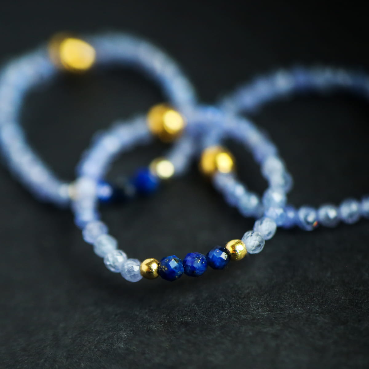 Pierścionek Tanzanit i Lapis Lazuli — zdjęcie 2