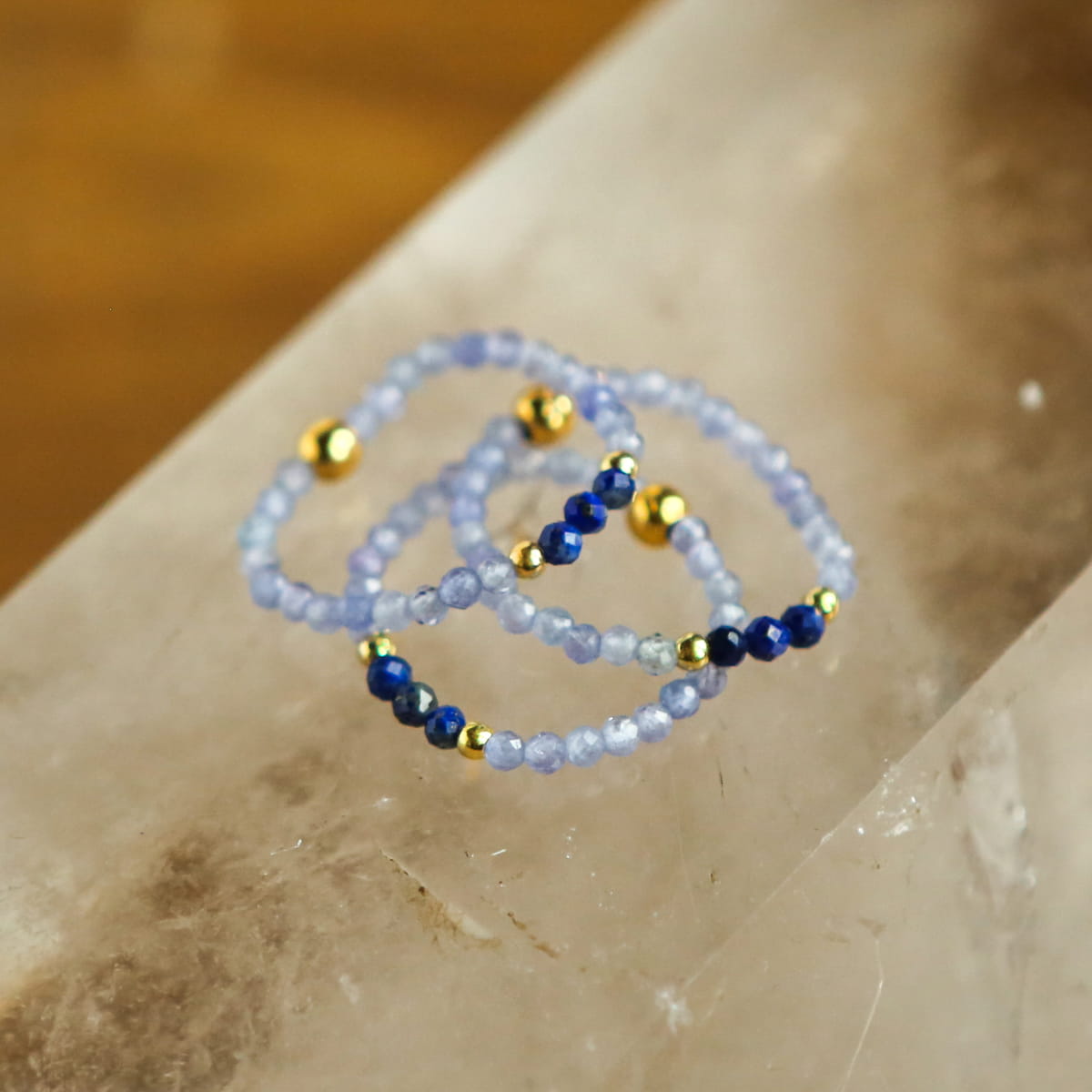 Pierścionek Tanzanit i Lapis Lazuli — zdjęcie 3